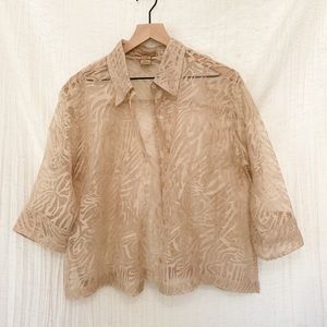 Zebra print mesh blouse